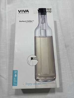 Viva Scandinavia Wine Chiller 28.7 oz Glass Wine Beverage Carafe Cooling Gel Rod