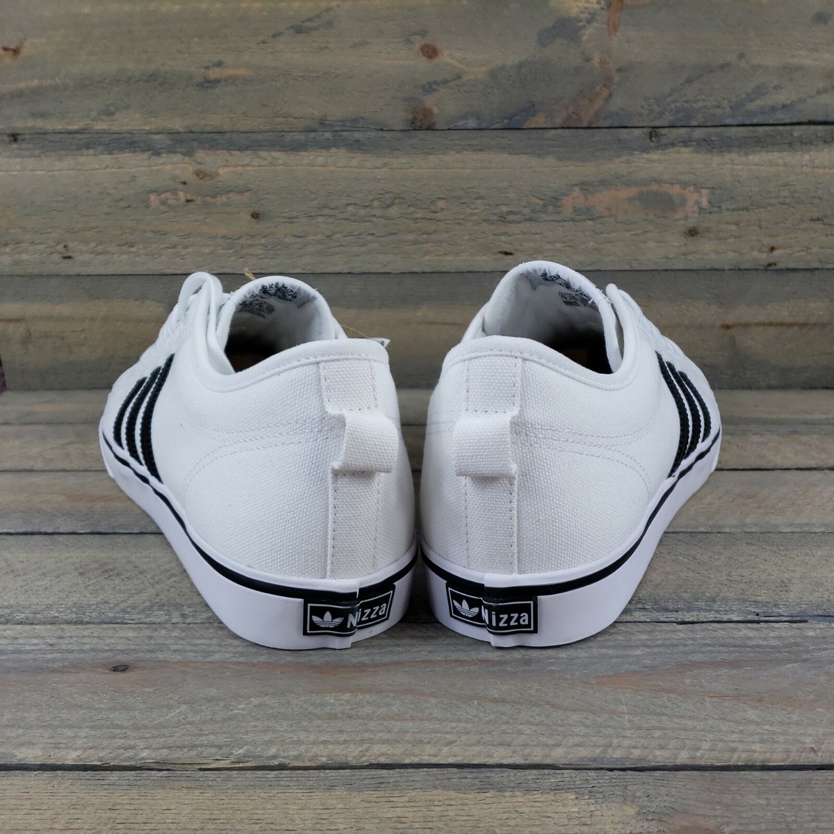 adidas Nizza Originals Men's Canvas Sneakers Shoes White Black Sz