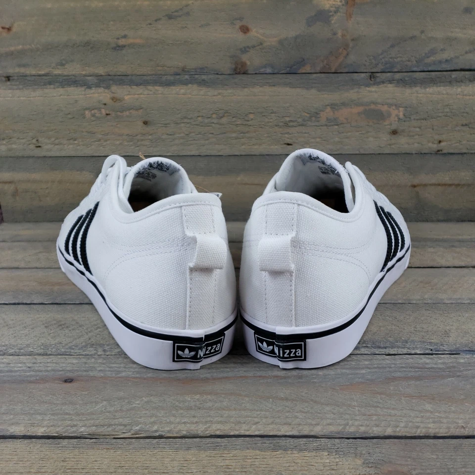 adidas Nizza Originals Men's Canvas Sneakers Shoes White Black Sz 8.5 NIB - Image 4 of 4