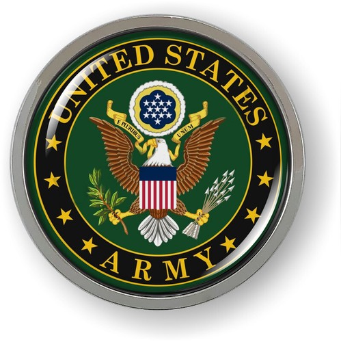 UNITED STATES ARMY 3D Domed Emblem Badge Car Sticker Chrome ROUND Bezel - 第 13/17 張圖片