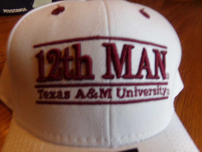 TEXAS A&M University Aggies White "12th Man" Hat Snap Back OSFM $22 New W/T