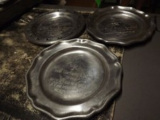 EQUINE PLATES PEWTEREX USED 3 TOTAL AWARDS ESTATE SALE