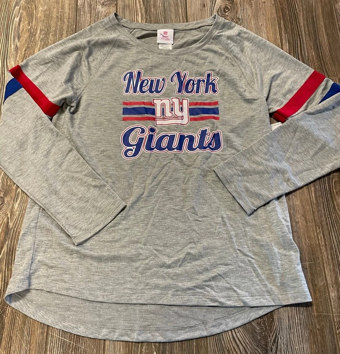 NWT Juniors Teens New York Giants Cute Gray Long Sleeve Soft Logo