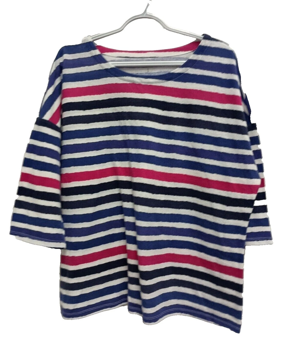 Coldwater Creek 棉休闲条纹上衣女