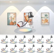 Lightdot 12Pack LED Recessed Lighting 6 inch, 3000K/4000K/5000K LED Can Light 6 