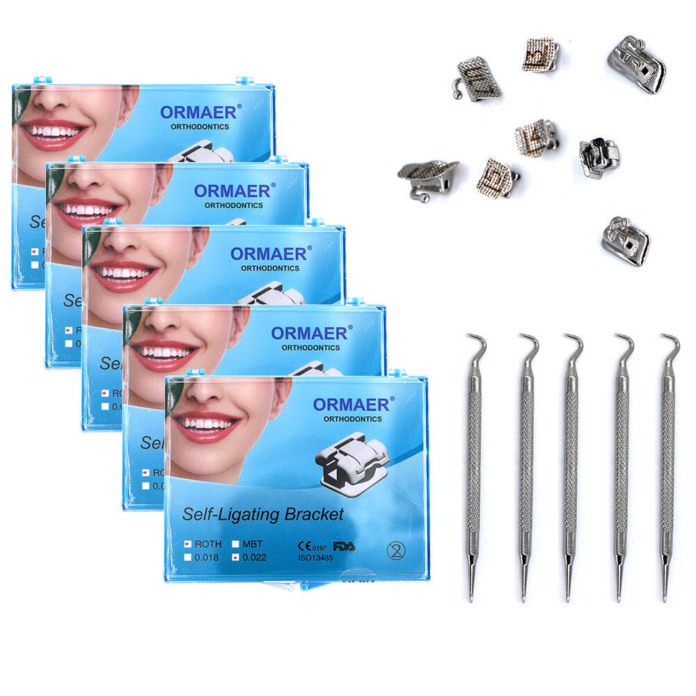 5 supreme It is very popular ORMAER Dental orthodontic Self-ligating 345 roth Brackets 022