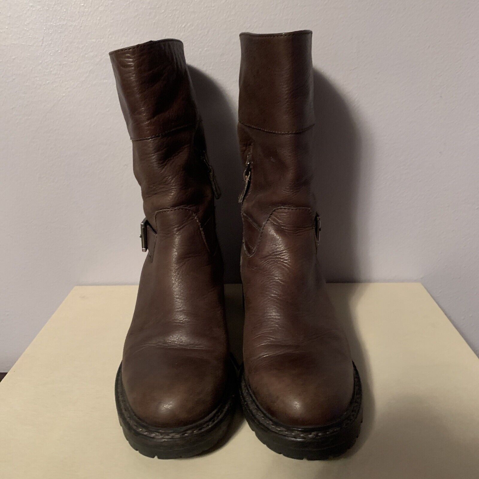 Armani Collezioni  Women’s Leather Brown Boots Si… - image 2