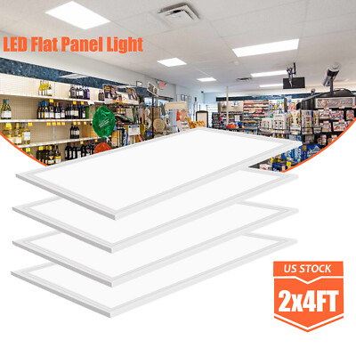 4 Pack 2X4 FT 75W LED Drop Ceiling Lights Back-lit Panel Light & 0-10V Dimmable