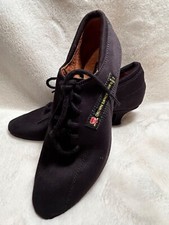 WOMENS SIZE 5 BLACK LACE UP CROWN DANCE SHOES BALLROOM DANCE ANKLE BOOTS BOOTIES