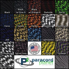 Black Paracord 550 Parachute Cord for Lanyard and Survival Bracelet Making