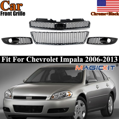 Fog Light Grille Bumper Honeycomb Mesh Grille Set For Chevrolet Impala 2006-2013