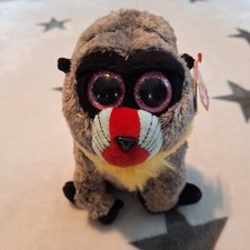 100% TY Silk Shell Beanie Boos - WASABI the Baboon (Glitter Eyes) (6 inch)