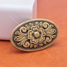 6X Western Cowboy Soild Brass Celtic Flower Leathercraft Belt Conchos Screwback