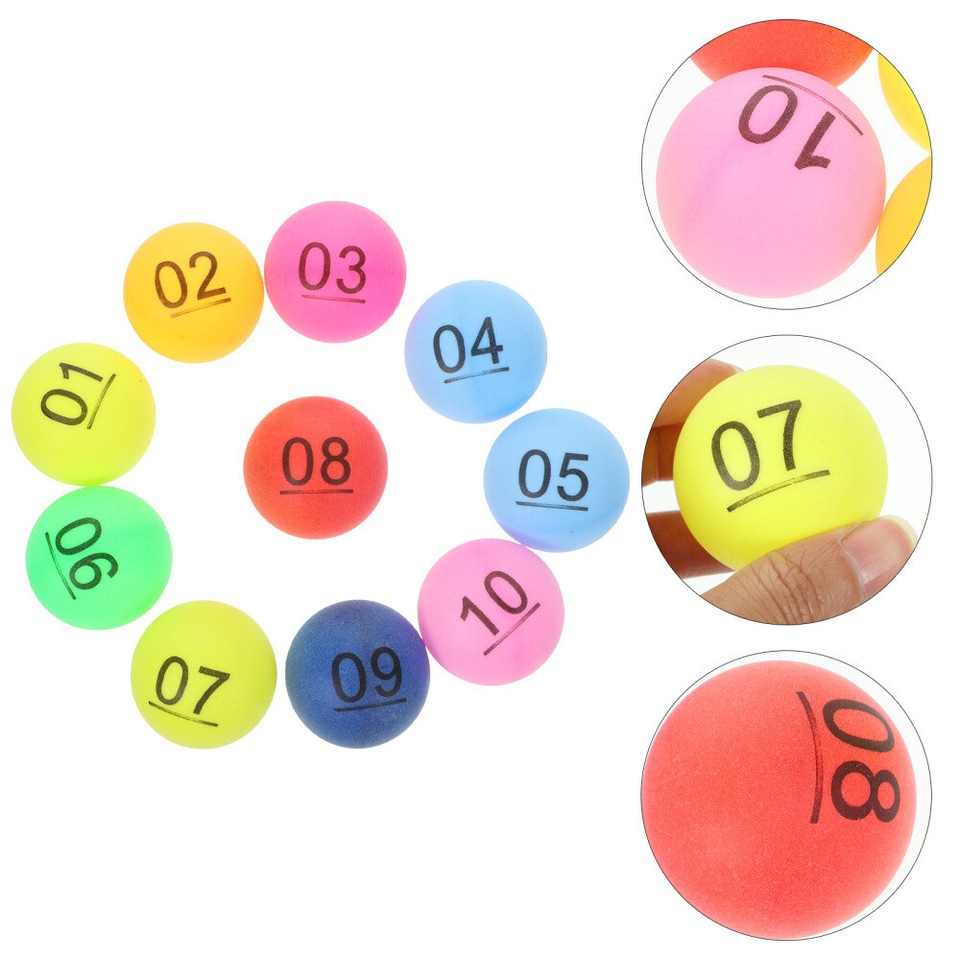 10 Pcs Numbered Balls Color Box Selection Party Lucky Draw Table Tennis