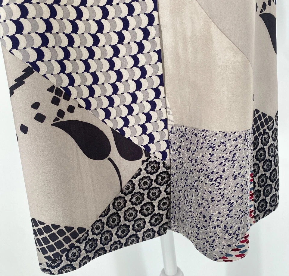 Chaqueta ETRO para mujer talla 6 plata EE. UU. estampado mixto 3-Bttn largo forrado arte para usar Foto 4 de 4