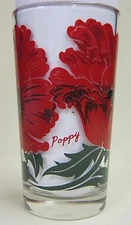 Poppy  Peanut Butter Glass Glasses Drinking Kitchen Mauzy 87-1