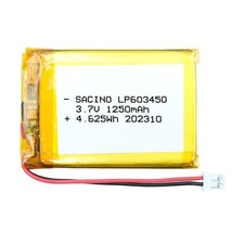 603450 3.7V 1250 mAh, PCM, JST PH2.0-2P
