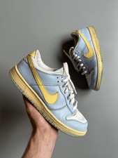 VINTAGE Nike Dunk Low Ice Blue Maize White 2004 Women  s Size 8,5 309324 471