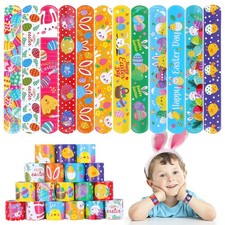 Easter Slap Bracelets for Kids 36PCS Easter Basket Stuffers for Kids Bulk Sna...