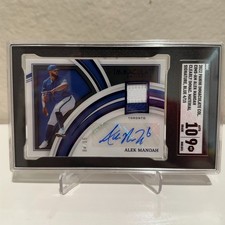 2022 Panini Immaculate Clearly Material Signatures Blue /15 Alek Manoah SGC 9.5