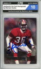 Authentic On-Card Autograph Signed by Merton Hanks CPG Auto Grade 10