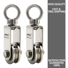 2PCS M6 Small Pulley Wheel Pulley for Rope Cable Pulley Block Stainleless Steel