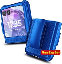 Slim Fit Shockproof Belt Holster Case for Motorola Razr 2026/2025/2024, Blue