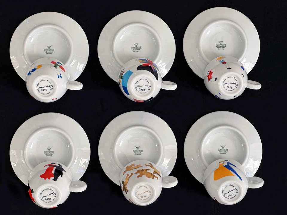 6 Espresso Tassen Illy Art Collection 1999 „Tazzine Ballerina“ Sammlerzustand - Bild 2 von 4