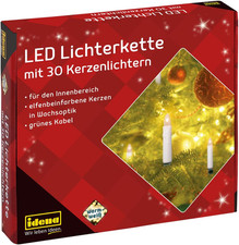 38192 - Catena Di Candele a LED Con 30 LED in Bianco Caldo, 30 Candele Con Morse