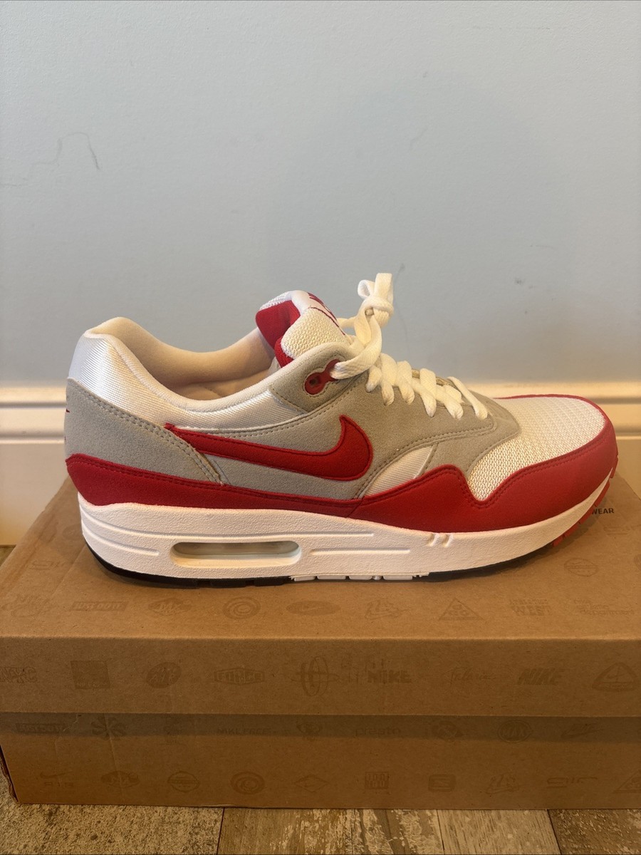 DS NIKE AIR MAX 1 QS SZ 9.5 SPORT RED 378830 161 UK 8.5 MESH