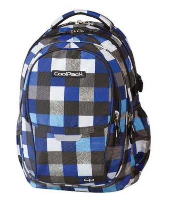 Youth Backpack Grey/Blue Scratch Pattern 47x31x17cm A4 Laptop Compartment