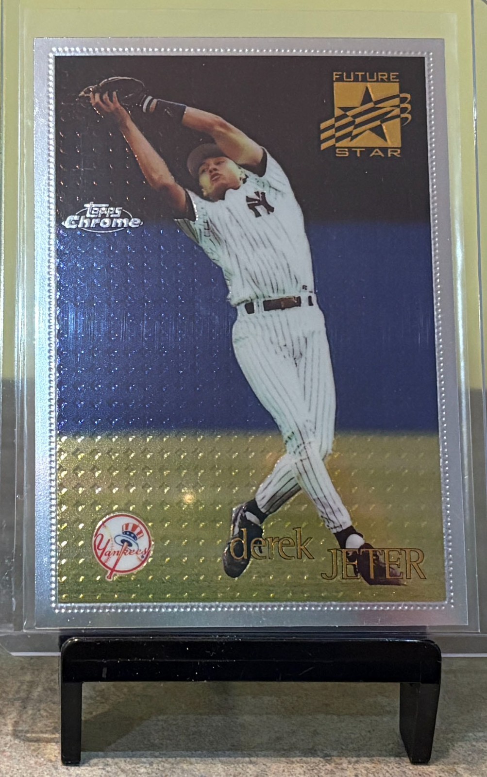 1996 Topps Chrome #80 Derek Jeter ~ Nicely Centered, Clean ~ Sharp Corners!
