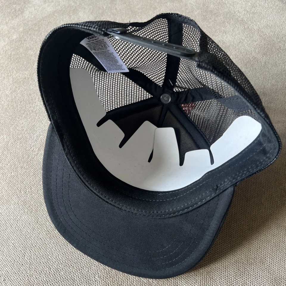 Vans Off The Wall Classic Boys One Size Black Purple Adjustable Snapback Cap Hat - Image 4 of 4