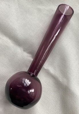 Lefton Bud Vase Amethyst Purple Hand Blown Art Glass