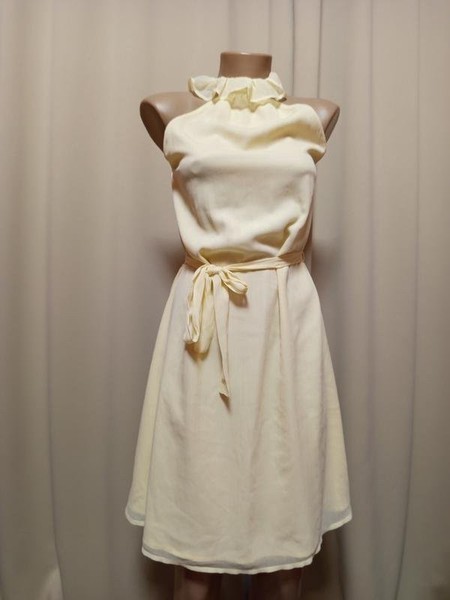 Women French Connection Dress Yellow Polyester XXS