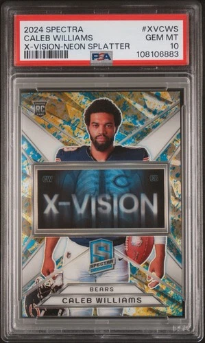 2024 Spectra - Caleb Williams Neon Splatter /8 PSA 10 Rookie RC Bears