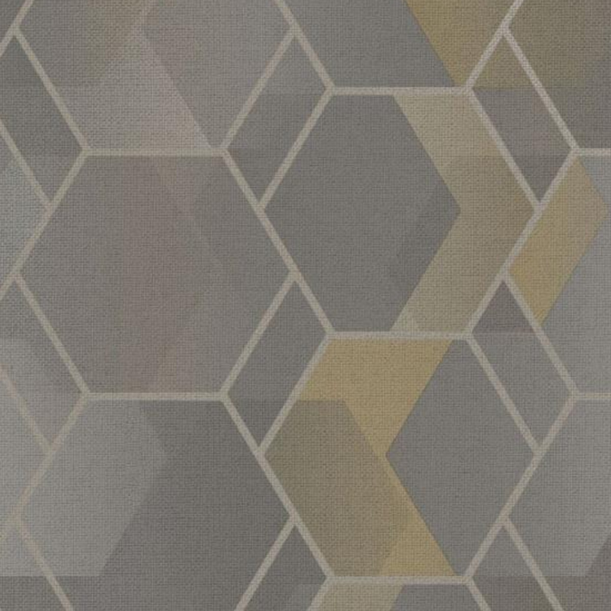 Geometric Hexagon Wallpaper Grey Gold Modern Wall Covering Feature Wall