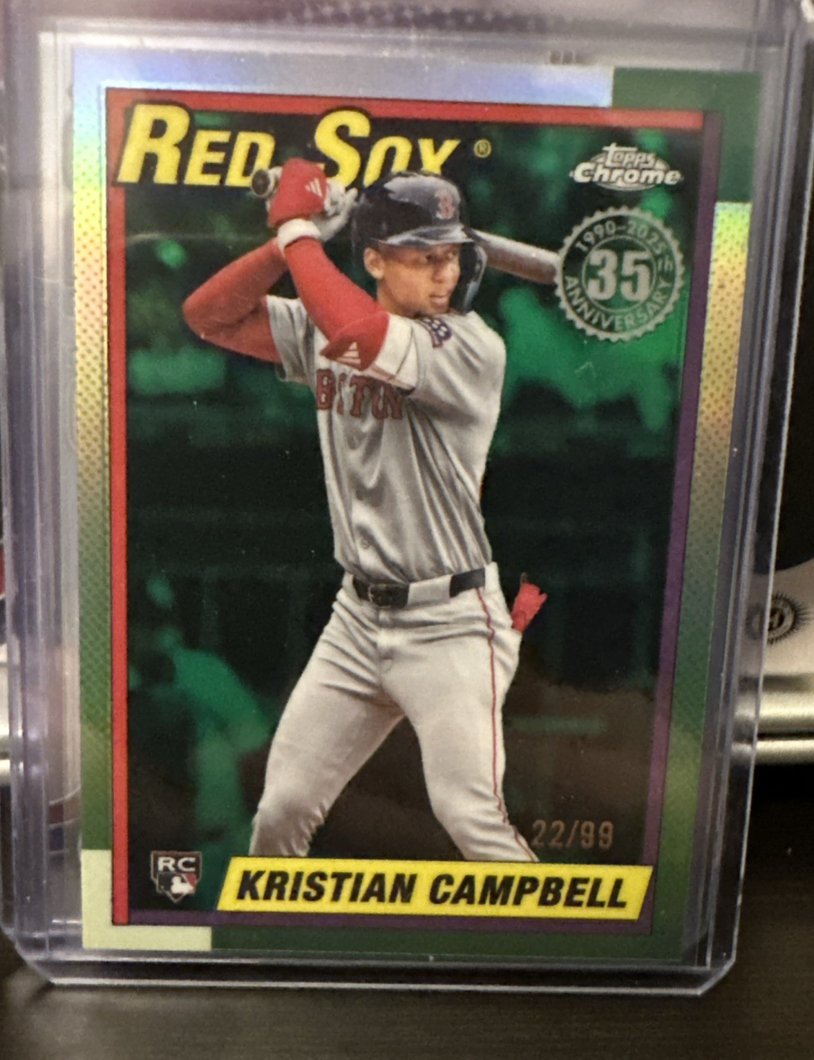 2025 TOPPS CHROME UPDATE - KRISTIAN CAMPBELL - 1990 GREEN RC /99 - 90CU-19