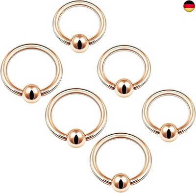6 Stück Metall BCR Captive Ohrringe Piercing Schmuck