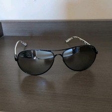 Oakley Feedback Sunglasses Black Metal Frame Gray Polarized Lens