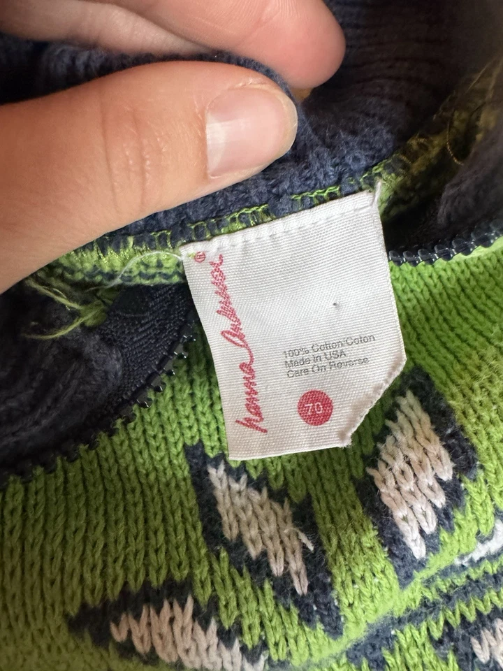 Vintage Hannah Anderson 12M Quarter Zip Sweater 100% cotton made in USA - Image 3 of 3