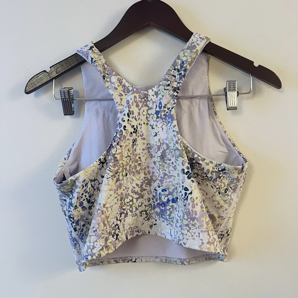 Athleta Cropped Top Womens Size M Built In Bra Padded Activewear Blue/Purple - Imagem 4 de 4