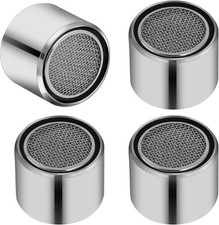 4 Pcs Bathroom Sink Filter Kitchen Faucet Aerator with Brass Shell Silver