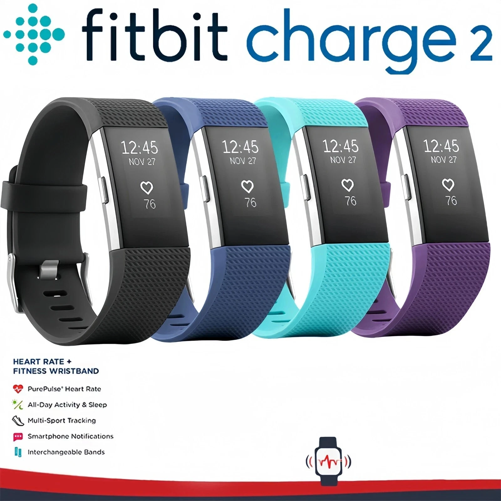 Fitbit Charge 2 Fitness Health Smartwatch Heart Rate Monitor Activity Tracker
Opens in a new window