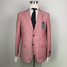 Nautica Men's Red Hopsack Two-Button Sport Coat Blazer