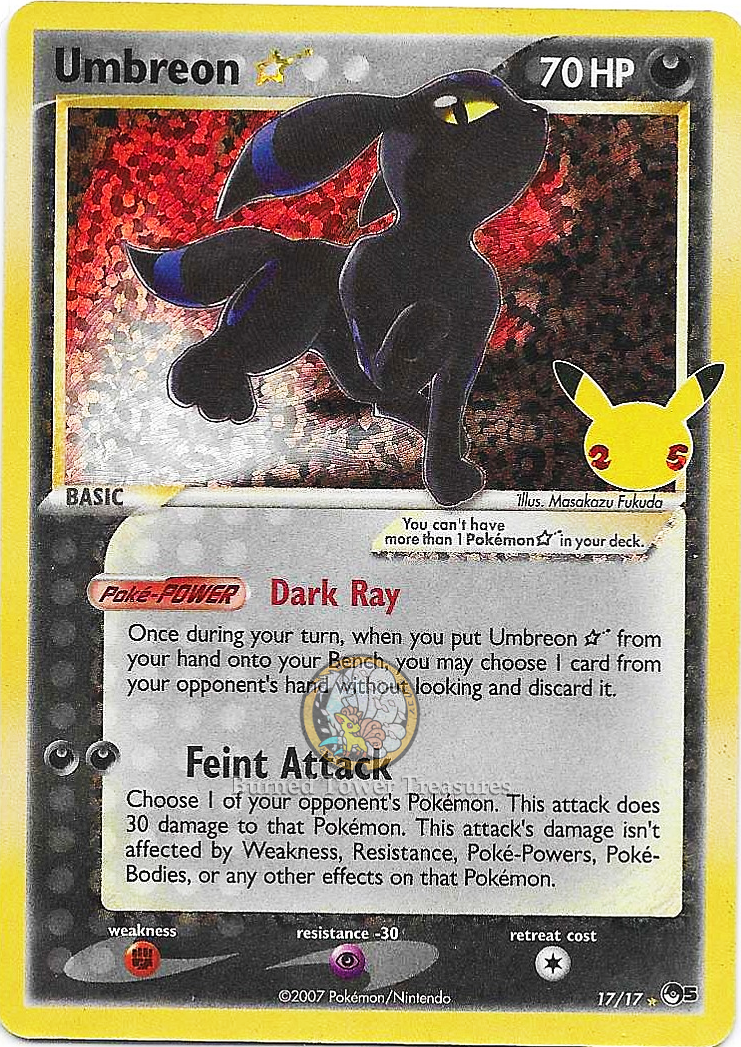 Umbreon Star 17/17 Celebrations 25th Anniversary Shiny Pokemon