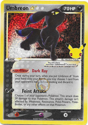 ポケモンカード Umbreon Star 25th Umbreon Star 17/17 Celebrations 25th Anniversary Shiny Pokemon