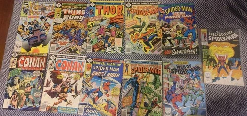 vintage marvel comic book lot With Spider-Man, Thor,Fantastic Four