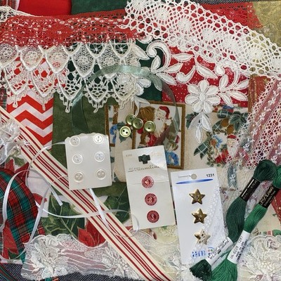 Journal Maker Bundle   Fabric, Lace & Trims for Textile Art Slow Stitch