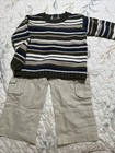 2 Boys Outfit In Great Condition, Worn Once. 2 Dress Pants Blue & Badge — photo 2